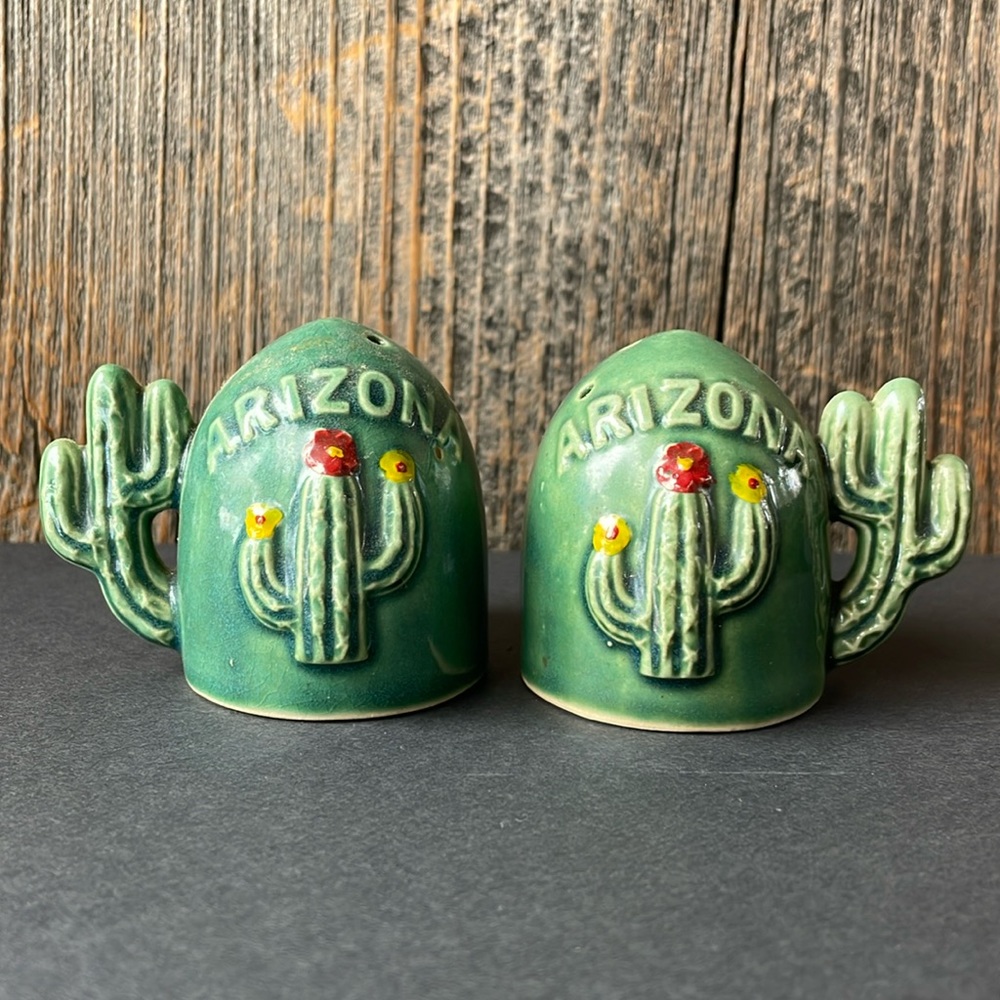 Arizona Cactus Ceramic Salt and Pepper Shakers